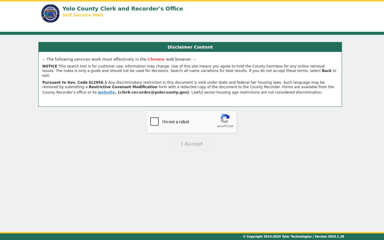 West Sacramento people search at the Yolo Clerk-Recorder portal