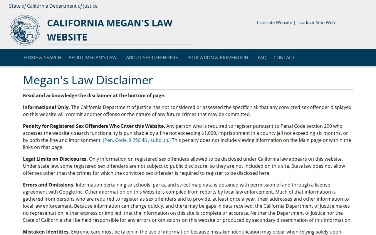 West Sacramento records legal notice for California offender registry access